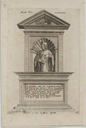 Halbfigurenbildnis Marsilius Ficinus, Wiedergabe oder Entwurf für ein Monument?