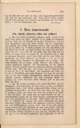 V. Über Schweinezucht