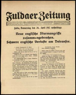 Ausgabe vom Donnerstag, den 26. April 1917.