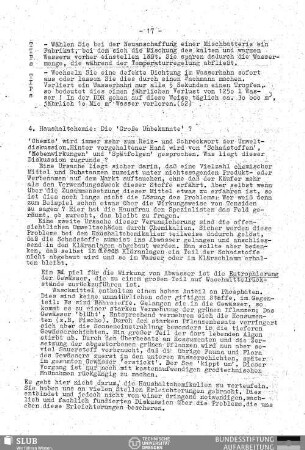 4. Haushaltchemie: Die Große Unbekannte?