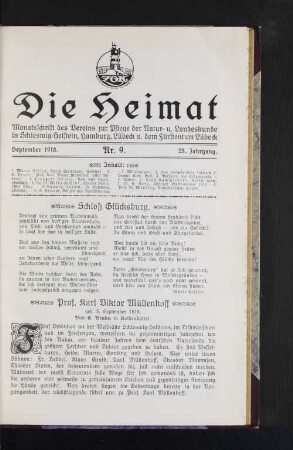 September 1918. Nr. 9. 28. Jahrgang.