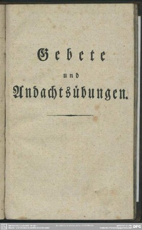 Gebete und Andachtsübungen