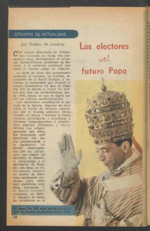 Los electores del futuro Papa : Estampas de actualidad