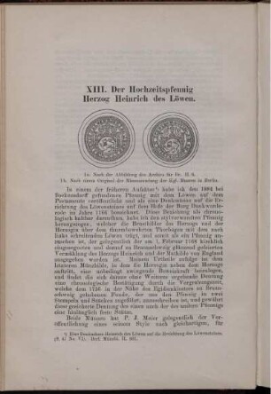 XIII. Der Hochzeitspfennig Herzog Heinrich des Löwen