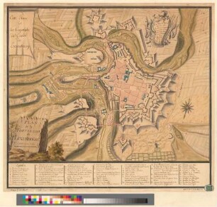 PLAN//de la//FORTERESSE//de//LUXEMBOURG : Cette Place//est//la Capitale//du Duché//de//Luxembourg. - BSB Cod.icon. 180 ufp