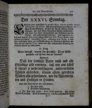 Der XXXVI. Sonntag. - Der XXXVII. Sonntag.