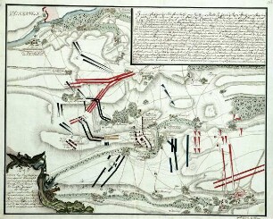 WHK 24 Deutscher Siebenjähriger Krieg 1756-1763: Plan der Schlacht bei Roßbach (Reichardtswerben) zwischen den Preußen unter dem König und der Reichsarmee und den Franzosen unter den Prinzen von Soubise und Sachsen-Hildburghausen, 5. November 1757