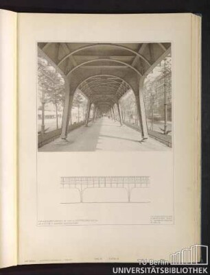 Teil IV. Tafel 33. Hochbahnviadukt in der Schönhauser Allee. Architekt: Alfred Grenander.