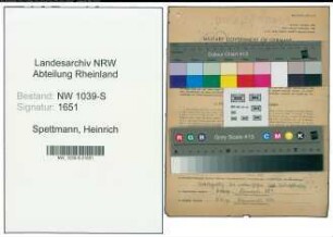 Entnazifizierung Heinrich Spettmann , geb. 09.01.1898 (Bergmann)