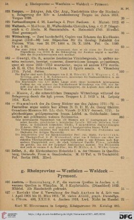 g. Rheinprovinz - Westfalen - Waldeck - Pyrmont (Nr. 836 - 1038)