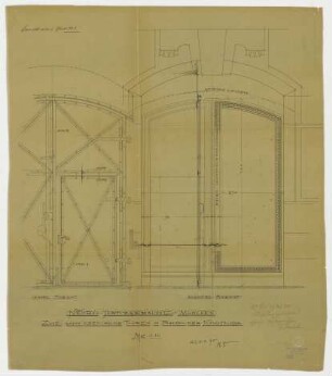 Thiersch, Friedrich von; München; Justizpalast - Türen im Sockel der Nordfassade (Ansicht)