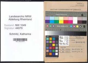Entnazifizierung Katharina Schmitz , geb. 27.03.1905 (Arbeiterin)