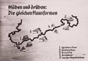 Hüben und drüben: Graphische Darstellung des sächsisch-sudetendeutschen Grenzgebietes