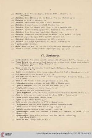VII. Sculptures (No. 432 - 468)