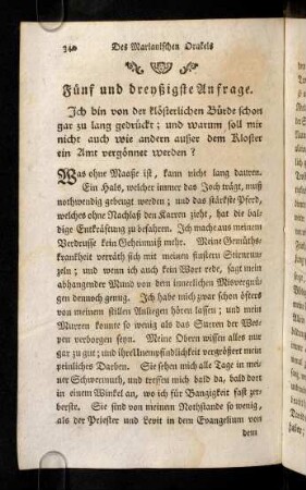 340-352, Fuenf und dreyßigste Anfrage