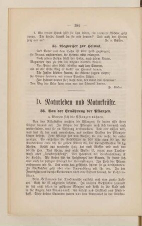 D. Naturleben und Naturkräfte