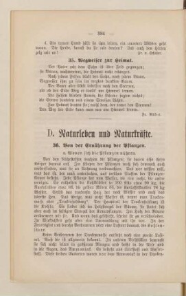 D. Naturleben und Naturkräfte