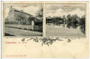 Niederjahna. Schule , Mühlteich