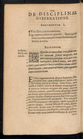 De Disciplinae Gubernatione.