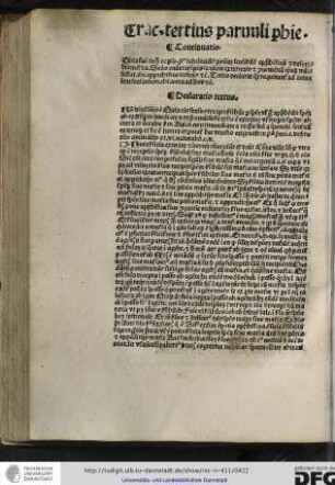 Continuatio: tria facit in hoc capitulo, primo subdividit potentiam sensibilem apprehensivam et describit membra...