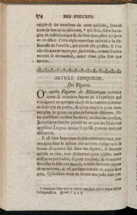 Article Cinquieme. Des Figures.