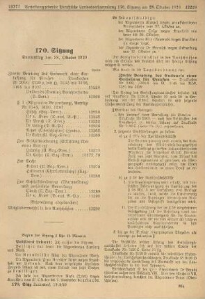 170. Sitzung. Donnerstag den 28. Oktober 1920
