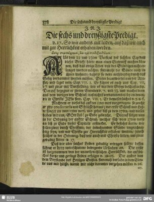 Die sechs und dreyßigste Predigt
