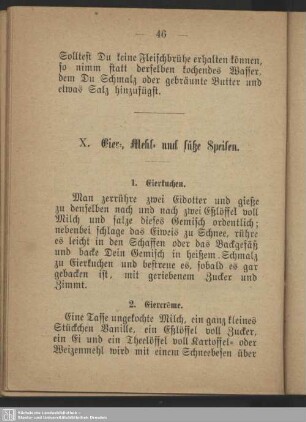 X. Eier-, Mehl- und süße Speisen
