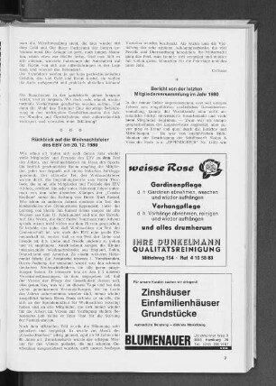 Rückblick auf die Weihnachtsfeier des EBV am 20.12.1980