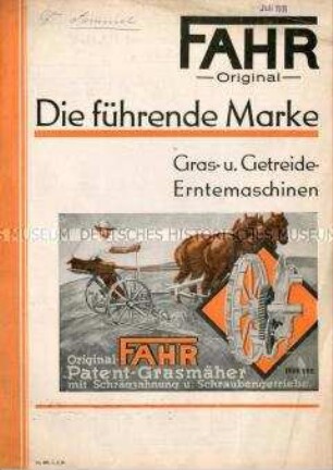 Gras- und Getreide-Erntemaschinen
