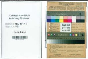 Entnazifizierung Luise Back , geb. 01.11.1910 (Lehrerin)