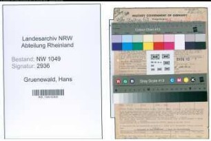 Entnazifizierung Hans Gruenewald , geb. 21.08.1886 (Bauunternehmer)
