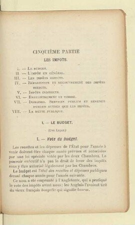 Cinquième Partie Les Impots.