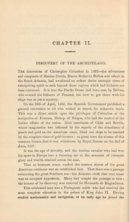 Chapter II.Discovery of the archipelago