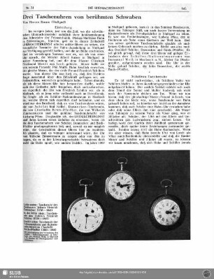 Drei Taschenuhren von berühmten Schwaben
