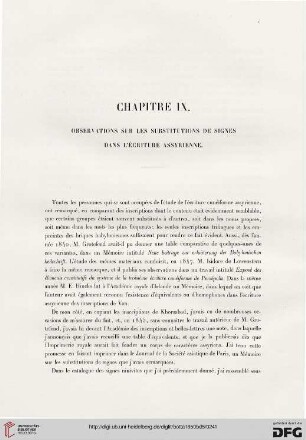 Chapitre IX: Observations sur les substitutions de signes dans l'écriture assyrienne