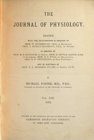 The journal of physiology. 13. 1892