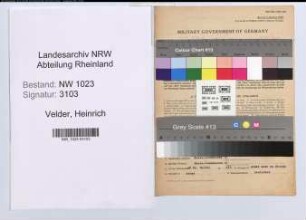 Entnazifizierung Heinrich Velder , geb. 08.04.1915 (Angestellter)