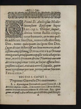 Dissertationis Juridicae Prooemium. Sectio I. - Sectio III.