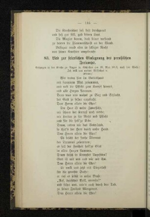 83. Lied zur feierlichen Einsegnung des preußischen Freicorps.