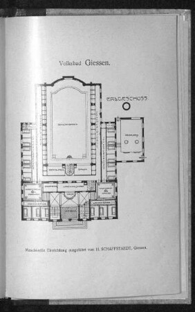 Volksbad Giessen. Erdgeschoss. Grundriss