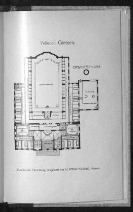 Volksbad Giessen. Erdgeschoss. Grundriss