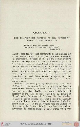 Chapter V: The temples and shrines on the southern slope of the Acropolis