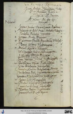 [fol. 64] Rektorat Johannes Andreas Zimmermann 1604/05