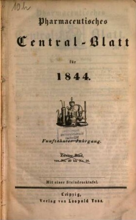 Pharmaceutisches Centralblatt. 15, 15. 1844