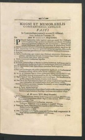 Magni Et Memorabilis Constantiensis Concilii Fasti