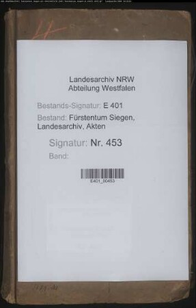 Verordnungen und Anschreiben des Konsistoriums zu Siegen an die Geistlichen im Lande.