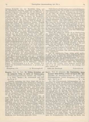 84-85 [Rezension] Bauer, Johannes, Des Staatsministers Grafen Alexander Dohna Stellung zur Union und Agende 1816-1827