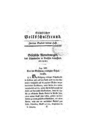 Gesetzliche Verordnungen, das Schulwesen in Sachsen betreffend : (Beschluß)