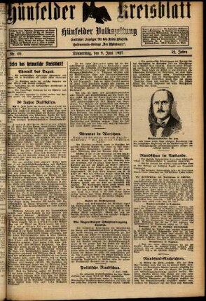 Ausgabe vom Donnerstag, den 09. Juni 1927.